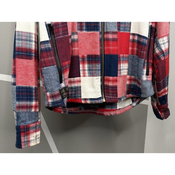 Vermont Flannel Co Hooded Men's XS Cottage Cozy Patchwork Plaid Full Zip Jacket - Picture 6 of 16